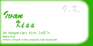 ivan kiss business card